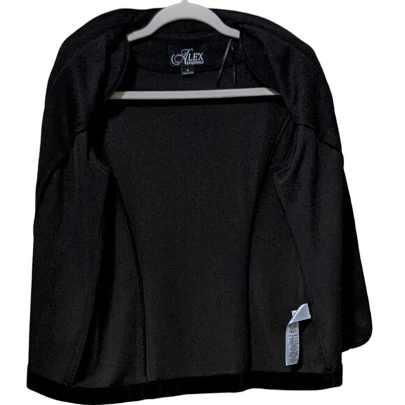 Alex Evenings 3/4 Sleeve Scoop Neck Stretch Velvet jacket Sequin detail collar S - Picture 7 of 8